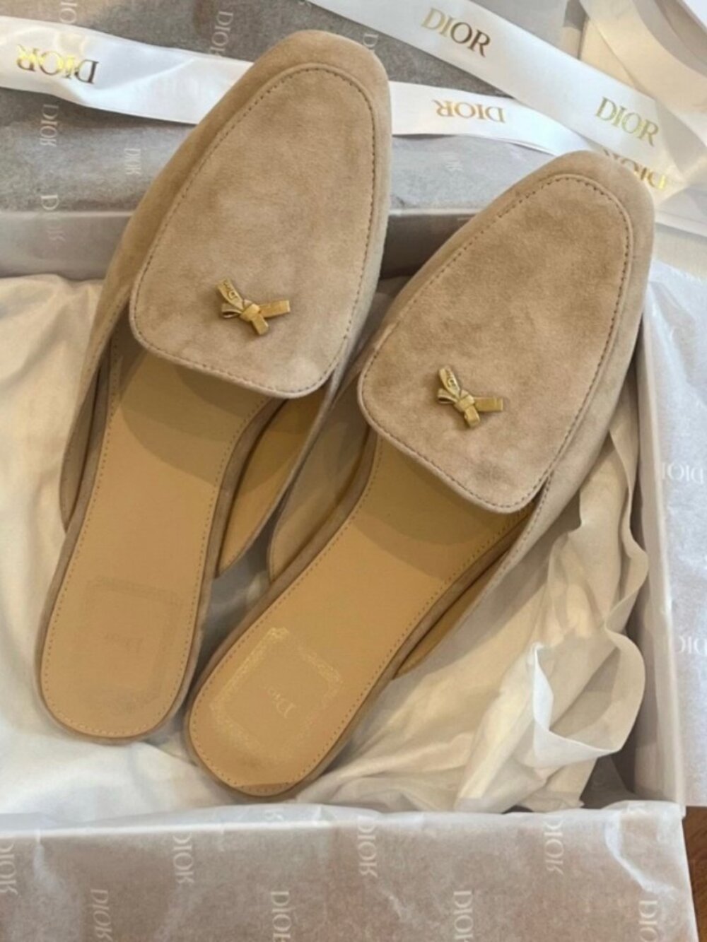 Dior Suede Mules Nude EU 38